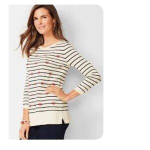 Talbots Hearts and Stripes Pullover Size 1x